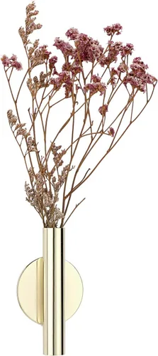 Miniatura 6 de JUXYES Paquete de 2 floreros de pared de metal con calcomanías, moderno soporte para flores secas, decoración de pared para porche, oficina en casa