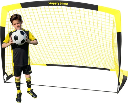 Happy Jump Portería de Fútbol Emergente Plegable para Patio Trasero 7x5 pies, 5x3.6 pies, 4x3 pies, 3x2.2 pies