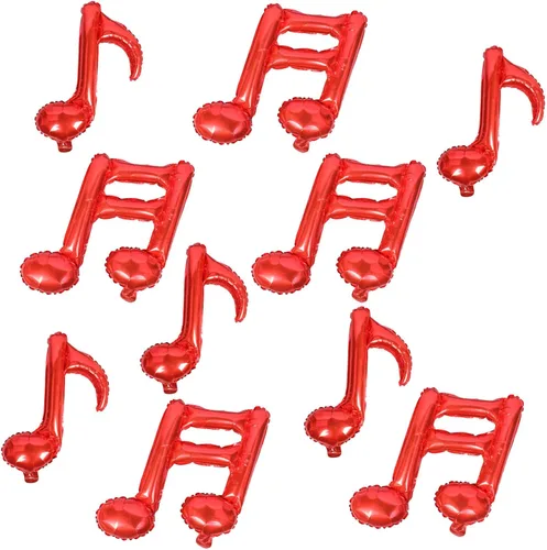 Miniatura 7 de 10 piezas de globos de nota musical negros de Mylar de 17 pulgadas, globos de feliz cumpleaños, globos de música para usar en cumpleaños, fiesta