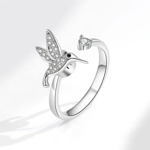 Miniatura 92 de Anillo de plata de ley 925, minimalista, ajustable, hecho a mano, para mujeres y niñas