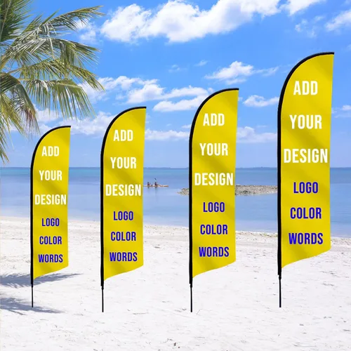 Miniatura 7 de Banderas de plumas personalizadas para negocios Banderas de playa personalizadas (solo bandera) (bandera de 1.6 x 6.6 pies)