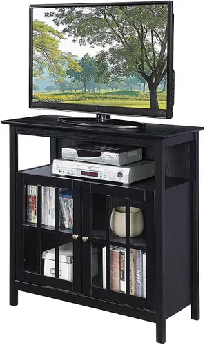 Convenience Concepts Big Sur Highboy Soporte de TV de 36 pulgadas, moderno centro de entretenimiento para televisores de hasta 40 pulgadas, armario