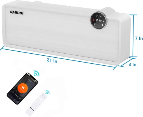 Miniatura 2 de Calentador de pared eléctrico para interiores de 1500 W para dormitorio, hogar, espacio de hasta 1000 pies cuadrados