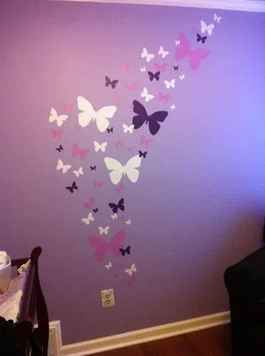 Miniatura 7 de Calcomanías de pared de mariposas para adolescentes y niñas, calcomanías de pared para dormitorio, decoración de habitación de niños, decoración