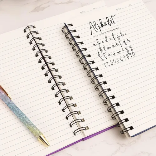 Miniatura 3 de EOOUT Paquete de 8 cuadernos en espiral, cuadernos A5 de tapa dura, diarios en espiral con rayas universitarias, colores surtidos de tonos de joyas