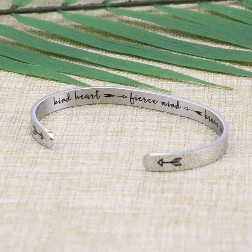 Miniatura 2 de JoycuFF Pulseras de acero inoxidable para mujer, con frase inspiradoramantra (en inglés) oculta, un regalo para mostrarle tu apoyo a tus amigas