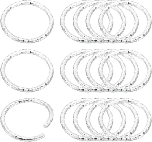 Miniatura 16 de PATIKIL Anillo con dije de copa de vino de 0.05 x 0.59 pulgadas, paquete de 100 aretes de metal con cuentas trenzadas, anillos abiertos, dorado