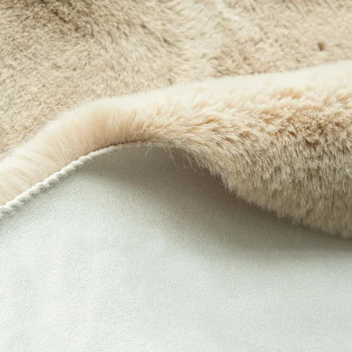 Miniatura 5 de ORINOVA Alfombra de pelo de conejo sintético de lujo de camello lavable para sala de estar Dormitorio Niños Círculo Pequeña Guardería Alfombra