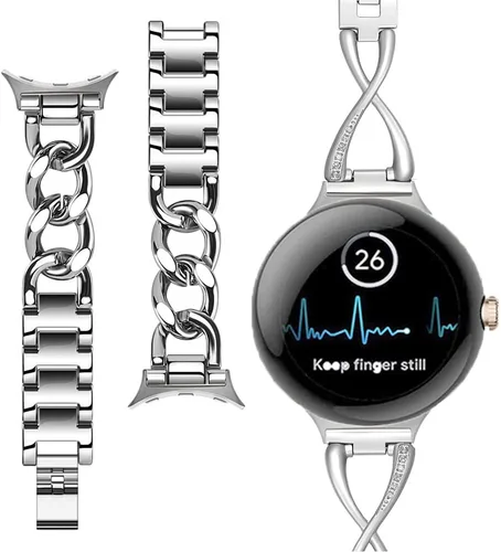 Miniatura 7 de Paquete de 4 conectores de correa de reloj compatibles con adaptador de reloj Google Pixel Watch 2, adaptador de conector reemplazable de metal
