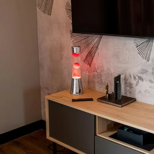 Miniatura 6 de Fisura - Lámpara de movimiento líquido de 15.5 pulgadas, cera roja, luz ambiental retro decorativa, luz nocturna para dormitorio, lámpara de magma
