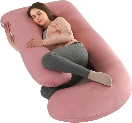Miniatura 13 de Elover Almohada de embarazo imprescindible para el embarazo, almohada de apoyo de maternidad de cuerpo completo para mujeres embarazadas con funda