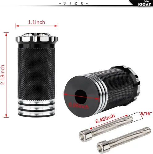Miniatura 6 de Clavija de Cambio Palanca de Cambio de Motocicleta CNC Billet Negra Reposapiés Compatible con Harley Dyna Sportster Softail Street Road Glide Negro-a