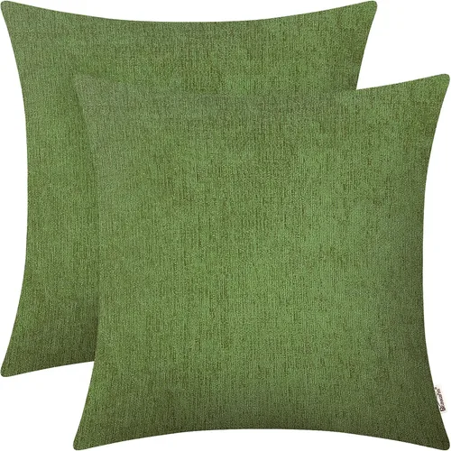 Miniatura 27 de BRAWARM Fundas de almohada 40x40 cm - Paquete de 2 fundas de almohada de chenilla negra, fundas de almohada de chenilla suave teñida sólida