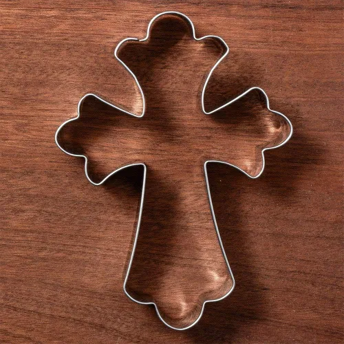 Miniatura 5 de LILIAO Cortador de galletas grande con cruz cristiana para bautizo y fondant, 3.3 x 4.4 pulgadas, acero inoxidable