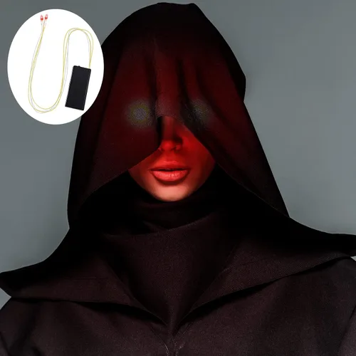 Miniatura 7 de 4 piezas de ojos con luz LED brillante de Halloween para máscara de cosplay, ojos láser con caja de batería, batería no incluida (luz roja)