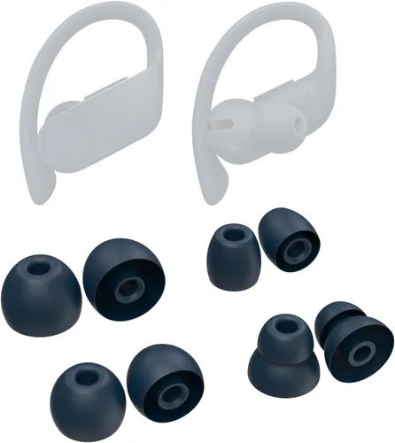 Miniatura 8 de 8 piezas Powerbeats Pro de silicona para los oídos compatibles con Beats Powerbeats Pro, Beats X, urBeats3 auriculares (Pro Eartips negro)