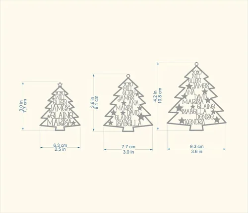 Miniatura 3 de Adorno personalizado para árbol de Navidad 2025, nombres cortados con láser, miembros de la familia, acero inoxidable, decoraciones de Navidad