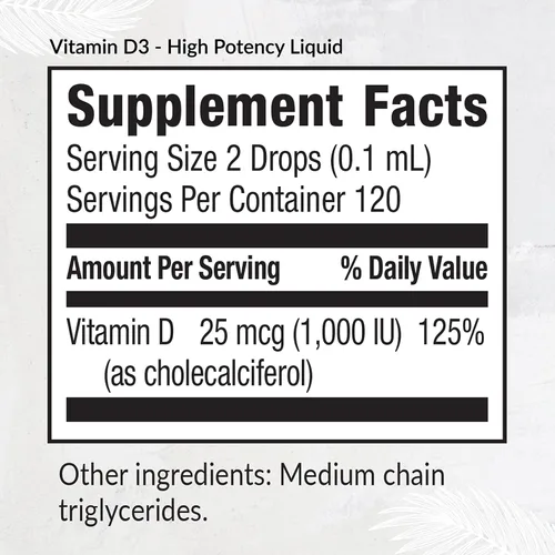 Miniatura 2 de Equilife Vitamina D3: gotas líquidas de alta potencia para una fácil digestión y absorción, apoya la función inmunológica, promueve la salud ósea