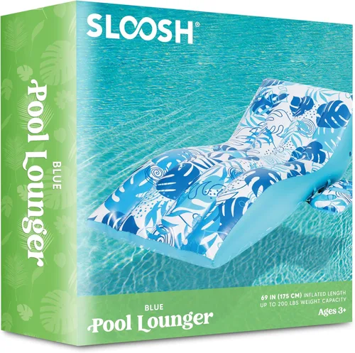 Miniatura 7 de SLOOSH Flotadores inflables de piscina para adultos, silla de piscina de comodidad extrema con soporte para tazas desmontable, tumbona resistente