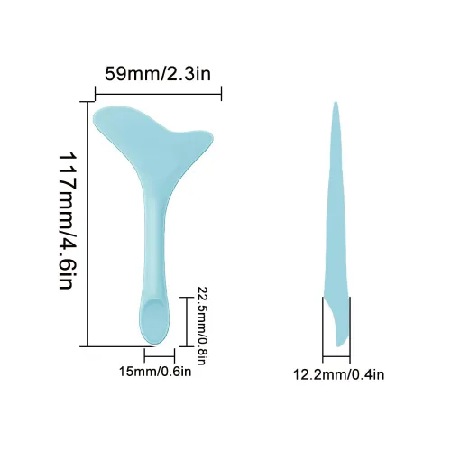 Miniatura 2 de 4 plantillas todo en uno para delineador de ojos, puntas de alas + plantillas de sombra de ojos + deflector de silicona, herramienta de guía de Azul