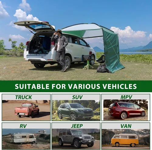 Miniatura 5 de GEERTOP Tienda de campaña ligera para coche lateral para SUV, toldo para vehículo de camping, toldo para camioneta, toldo para coche para furgoneta