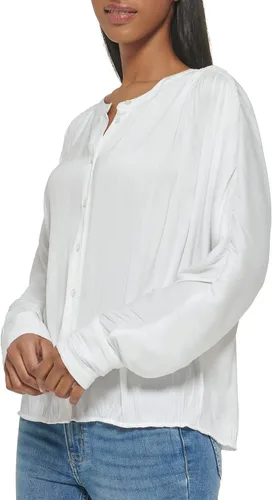 Miniatura 2 de Calvin Klein Blusa de mujer con puños anchos y parte delantera fruncida