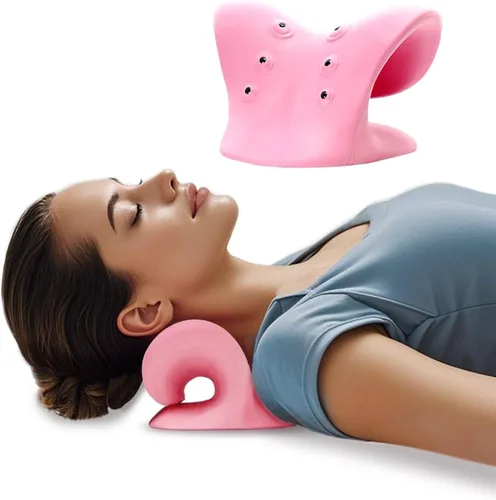 Miniatura 10 de Estirador de cuello con terapia magnética de acupresión para aliviar el dolor, relajante de cuello y hombros, almohada quiropráctica, restaurar
