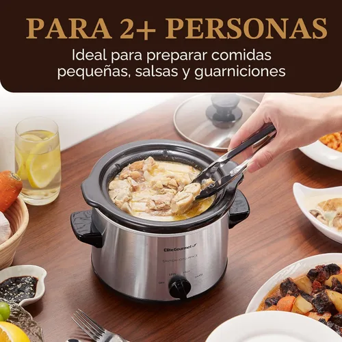Miniatura 3 de MaxiMatic Elite Gourmet olla de cocción lenta de 1.5 qt, Plateado