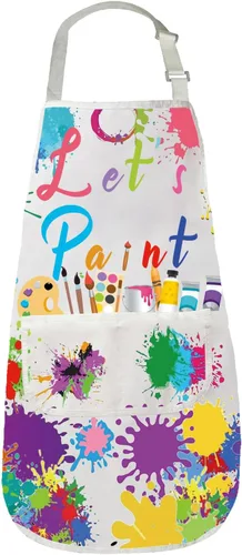 Gzrlyf Delantal de artista para pintar delantal para pintor de arte, regalos para profesores de pintura, delantal para amantes de la pintura