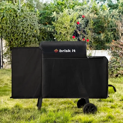 Miniatura 3 de Brisk It Cubierta de parrilla para parrilla de pellets de madera Zelos-450, cubierta de ahumador resistente e impermeable, cubierta para parrilla