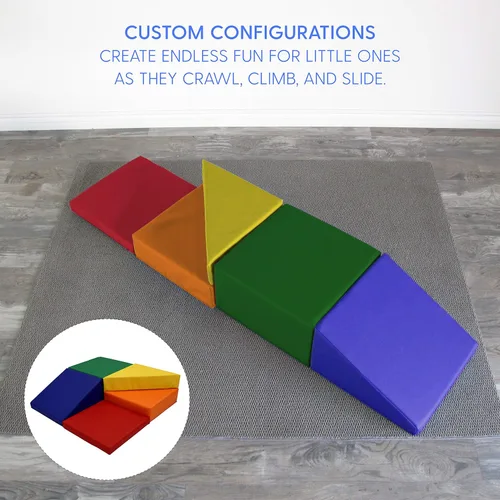 Miniatura 5 de FDP SoftScape - Gimnasio de interiores para bebés y niños pequeños hecho de escalones de espuma suave y PU de colores, ideal para gatear, escalar