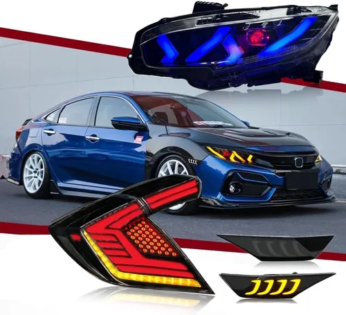 Miniatura 11 de T T-ABC Nuevas luces compatibles con Honda Civic 2006-2026, LX EX EXL Sport Touring Type R, lámpara híbrida de 8ª 10ª generación Accesorios