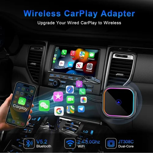 Miniatura 4 de Wireless CarPlay Adapter 2-in-1 for BMW X6 2017 2018 2019 2020 2021 2022 2023 2024 2025 2026, USB Design Plug and Play Bluetooth Fast Connection Car