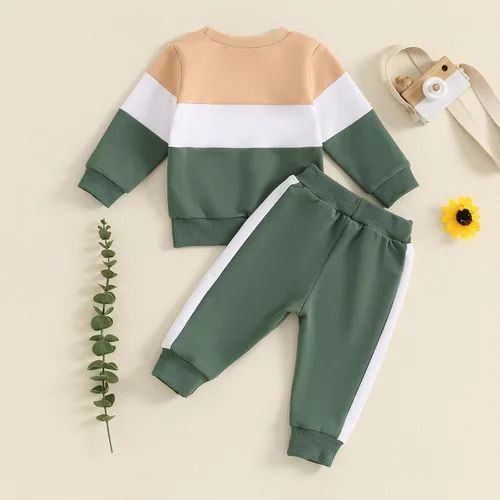 Miniatura 26 de Conjunto de sudadera de manga larga con cuello redondo y pantalones deportivos para bebés, ropa de invierno para bebé