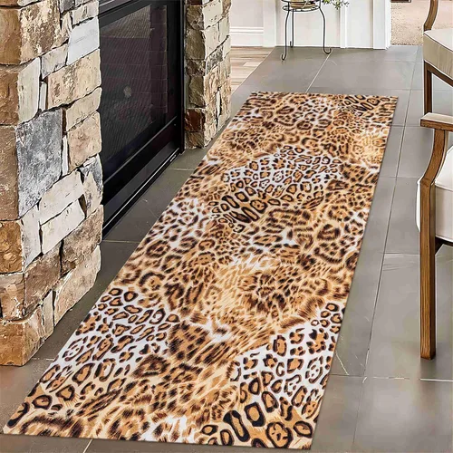 Miniatura 64 de Alfombra de pasillo con estampado de tigre, 2 x 10 pies, alfombra de rayas con estampado de piel de animal, alfombra interior a rayas blancas y 5