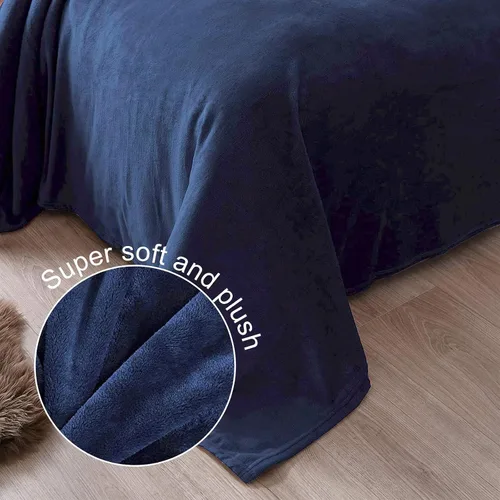 Miniatura 6 de Exclusivo Mezcla Manta de vellón para sofá, cama, súper suave y cálida, para uso en todas las estaciones, acogedora, afelpada, ligera, 90 x 104 Azul