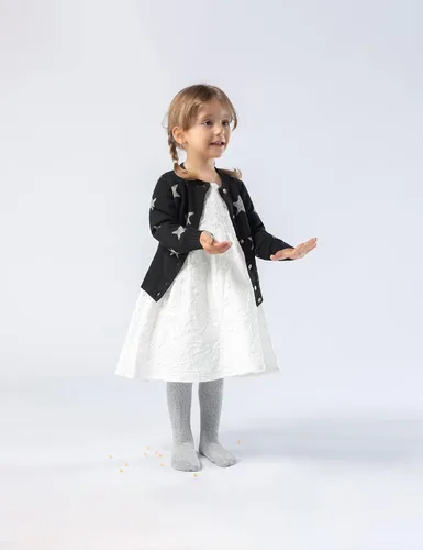 Miniatura 2 de Petrass Medias de punto trenzado para bebés y niñas, medias de algodón sin costuras con pies completos, leggings sin costuras para niñas recién