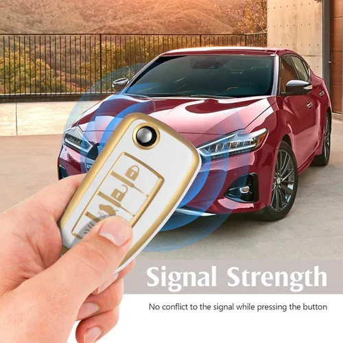 Miniatura 3 de Funda protectora de TPU para llavero inteligente compatible con Nissan plegable Key X-Trail Juke F15 Rogue Qashqai J11 Tiida Murano Maxima 4 botones