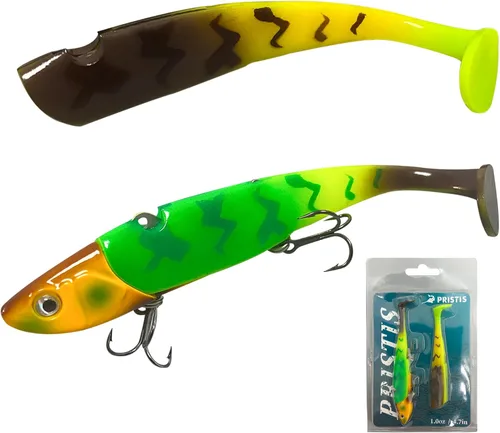 Miniatura 11 de Pristis Jig Head Fishing Lures for Freshwater Saltwater, Weedless Swim Jig Teasers with Sharp Hooks & Exquisite Coating, Pre-Rigged Vibrating Juego