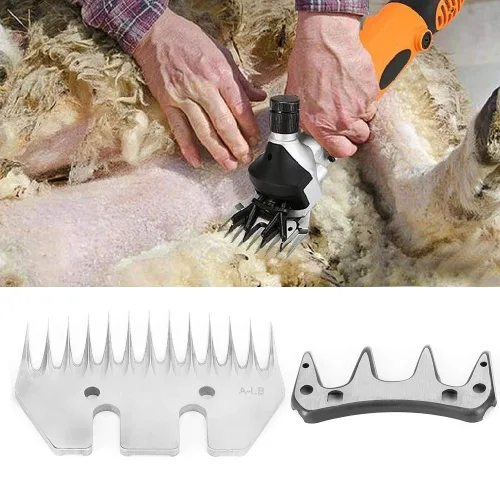 Miniatura 7 de Tijeras de oveja y peines de cabra para tijeras eléctricas de lana, tijeras cortadoras de pelo de animales (hoja recta de 13 dientes