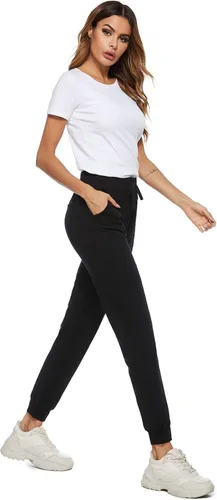 Miniatura 5 de AvaCostume Pantalones deportivos de algodón elástico para mujer con bolsillos