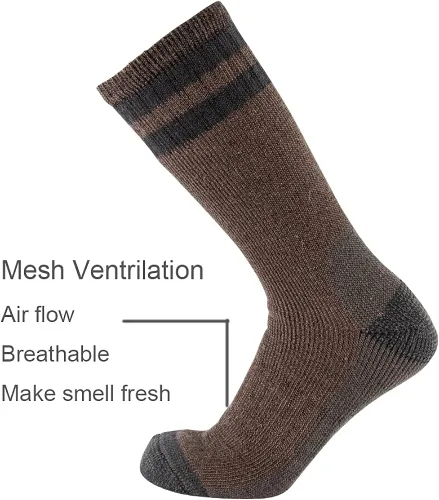 Miniatura 4 de CEREBRO Calcetines de lana merino para hombre, calcetines acolchados a media pantorrilla, que absorben la humedad, calcetines de senderismo