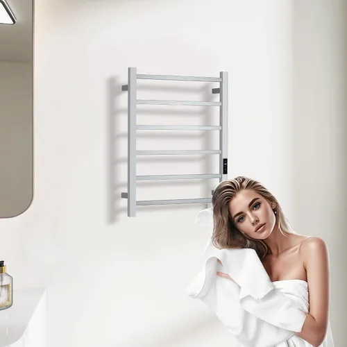 Miniatura 5 de Toalleros térmicos para baño, calentadores eléctricos de toallas para montar en la pared con temporizador y control de temperatura, calentador