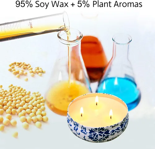 Miniatura 2 de Hausware Velas de citronela para exteriores e interiores, juego de 3 velas perfumadas grandes de 13.5 onzas, velas de citronela de cera de soja Azul