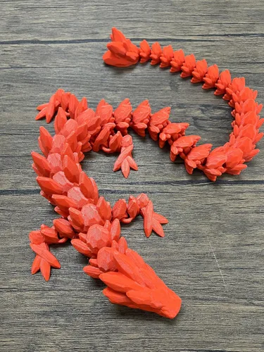 Miniatura 6 de MunnyGrubbers - Juguete para ansiedad de dragón de cristal XL de 26”, resistente, articulado y flexible, impreso en 3D, figura coleccionable, apto