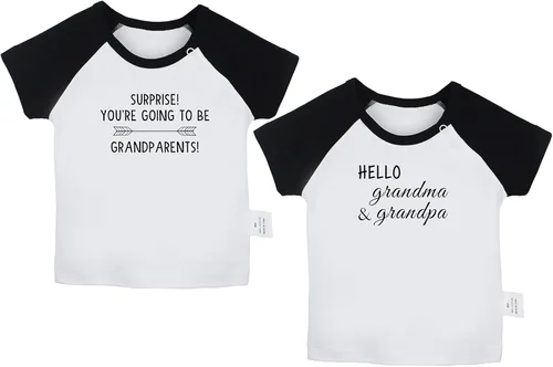 Pack of2, You're Going to Be Grandparents Pregnancy Announcement Print Tshirt Newborn Infant Baby T-Shirts Graphic Tee Tops