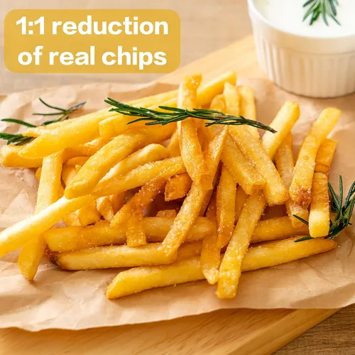 Miniatura 5 de Zhanmai 50 piezas falsas de papas fritas para jugar, simulación de alimentos, alimentos artificiales, papas fritas de PVC, decoración de juguetes