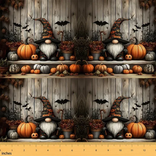 Miniatura 19 de The Yard - Tela con texto en inglés «Hello Fall», 36 pulgadas de largo x 59 pulgadas de ancho, hojas de árbol de calabaza otoñal, tela de tapicería
