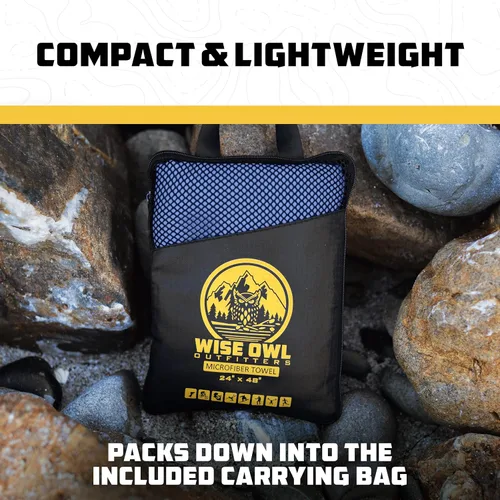 Miniatura 6 de Wise Owl Outfitters Microfiber Camping Towel - Quick Dry Towel for Travel, Backpacking, Hiking, Beach, Gym & Yoga - Compact, Fast Drying &