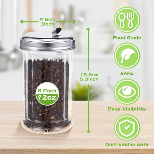 Miniatura 2 de Mimorou 8 unidades de vidrio para azucarero, dispensador de azúcar de 12 onzas, recipiente dispensador de azúcar estilo retro, tarro de vidrio